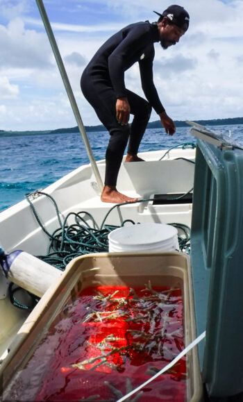 Coral champ guy on boat